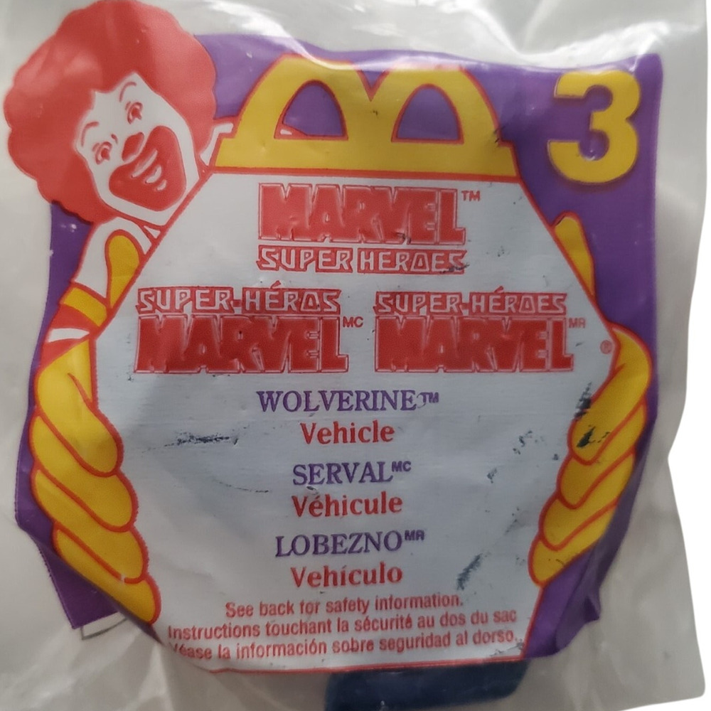 1996 McDonalds Marvel Super Heroes Wolverine 3 New in Package